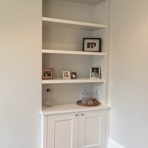 Alcove Shelving System for a Pair of Alcoves 700mm Wide in Solid Ash