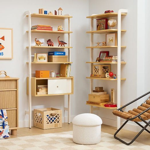 Children's Room Shelving System Child Bedroom 1800mm Wide in Solid Ash