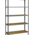 Complete Wall Shelving System 1800mm Wide with Five Powder Coated Steel Shelves