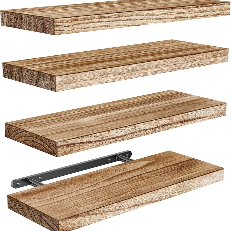 Floating Shelf Set of Four in Solid Oak 900mm Wide