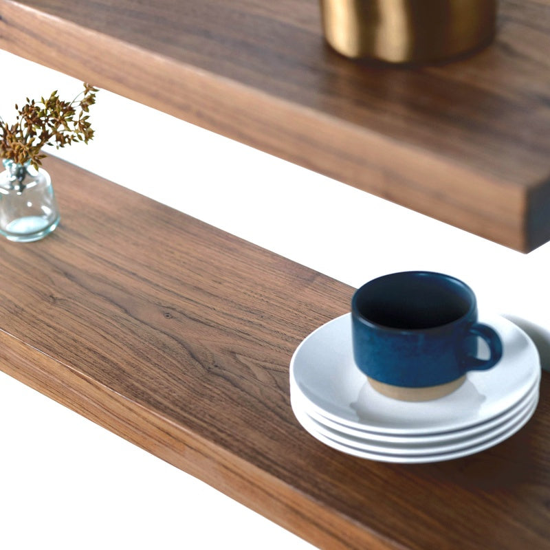 Floating Shelf Set of Ten in Solid Walnut 900mm Wide