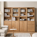 Floor to Ceiling Library Shelving System 1800mm Wide by 2400mm High in Solid Oak