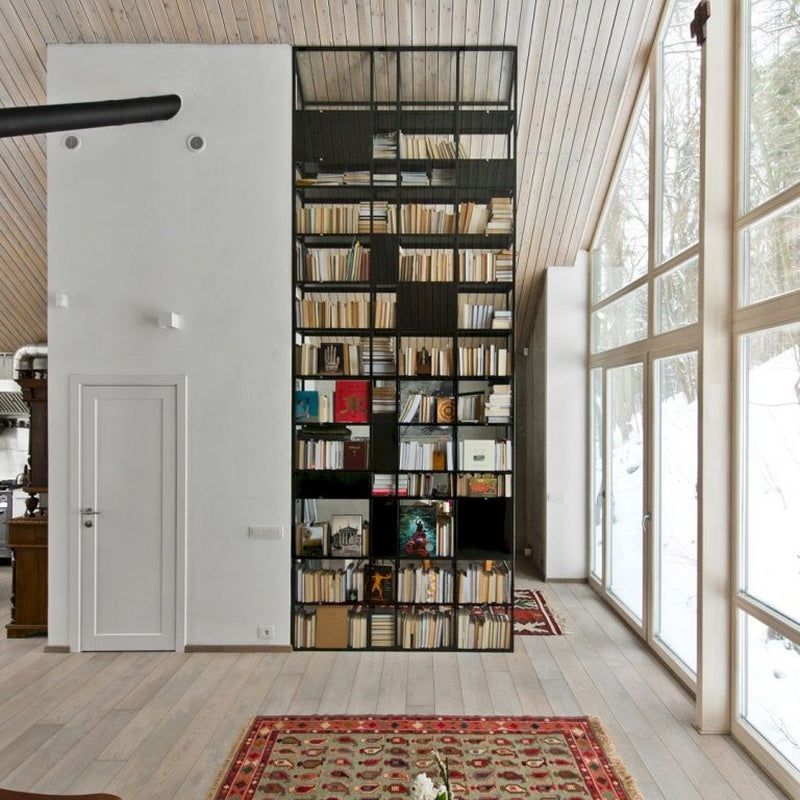 Floor to Ceiling Library Shelving System 1800mm Wide by 2700mm High in Birch Plywood