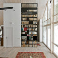 Floor to Ceiling Library Shelving System 1800mm Wide by 2700mm High in Solid Iroko