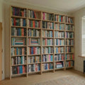 Floor to Ceiling Library Shelving System 2400mm Wide by 2400mm High in Solid Ash
