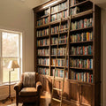 Floor to Ceiling Library Shelving System 2400mm Wide by 2700mm High in Solid Ash