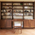 Home Office Wall System 1500mm Wide with a Desk Shelf in Solid Walnut
