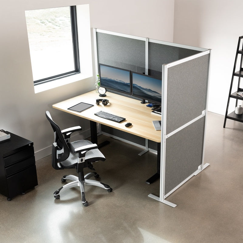 Home Office Wall System 2400mm Wide with a Desk Shelf in Birch Plywood