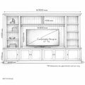 Media Wall Shelving System 3000mm Wide for a 75 Inch Screen in Solid Oak