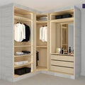 Open Wardrobe and Dressing Room System Corner 2400mm Wide in Solid Ash