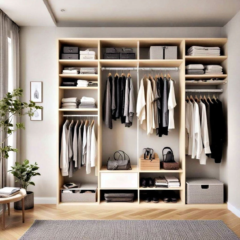 Open Wardrobe and Dressing Room System Full Dressing Room 3000mm Wide in Painted MDF