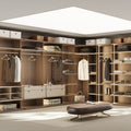 Open Wardrobe and Dressing Room System Full Dressing Room 3000mm Wide in Solid Ash