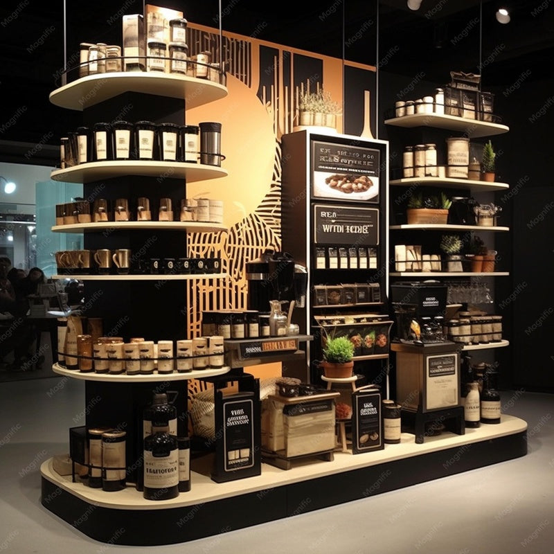 Retail Display Shelving System Cafe and Hospitality 1800mm Wide in Painted MDF