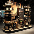 Retail Display Shelving System Gallery and Studio 2400mm Wide in Solid Oak