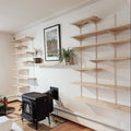 Track Shelving Starter Set Two Shelves 900mm Wide in Solid Oak