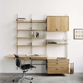 Whole Room Shelving System Two Wall Configuration in Solid Ash